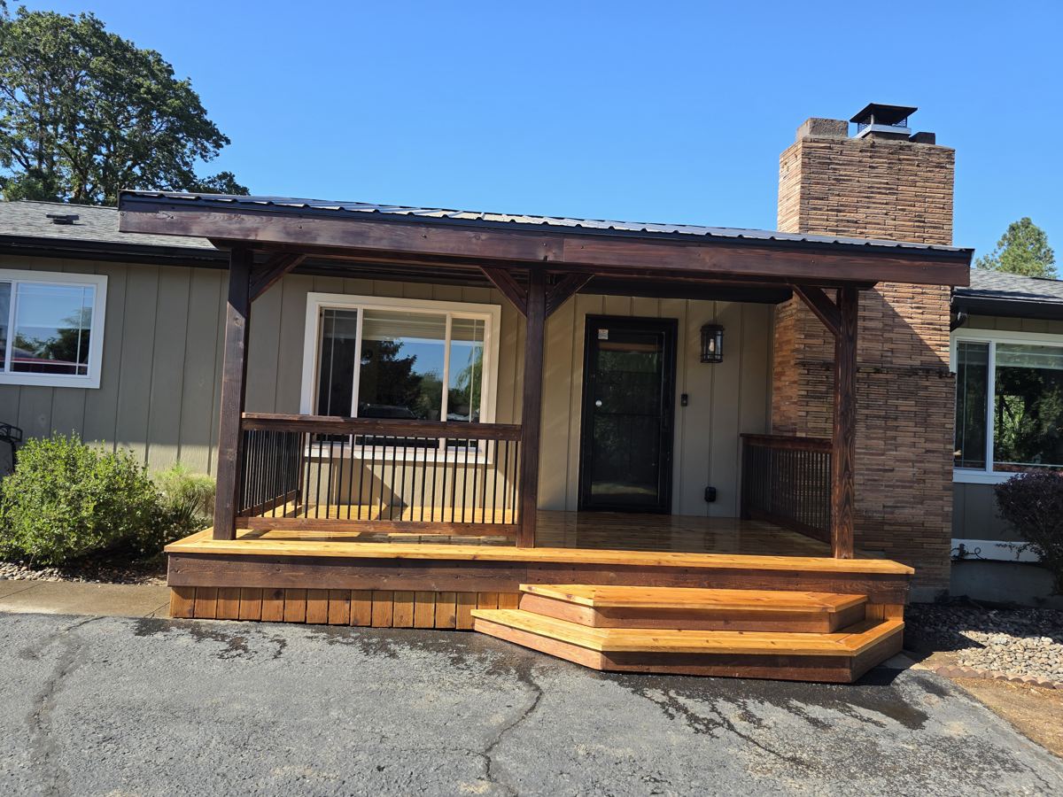 Finished covered deck project by Reno Masters LLC in Columbia County Oregon